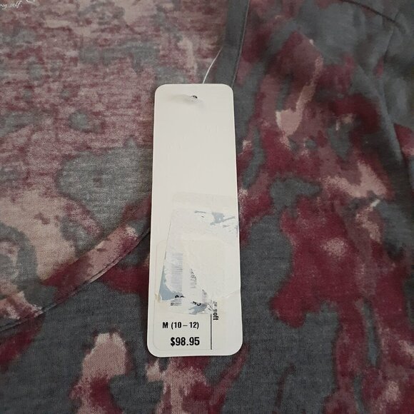 Soft Surroundings NWT Women's Size M Gray Purple Printed Scoop Neck Midi Dress - Picture 8 of 13